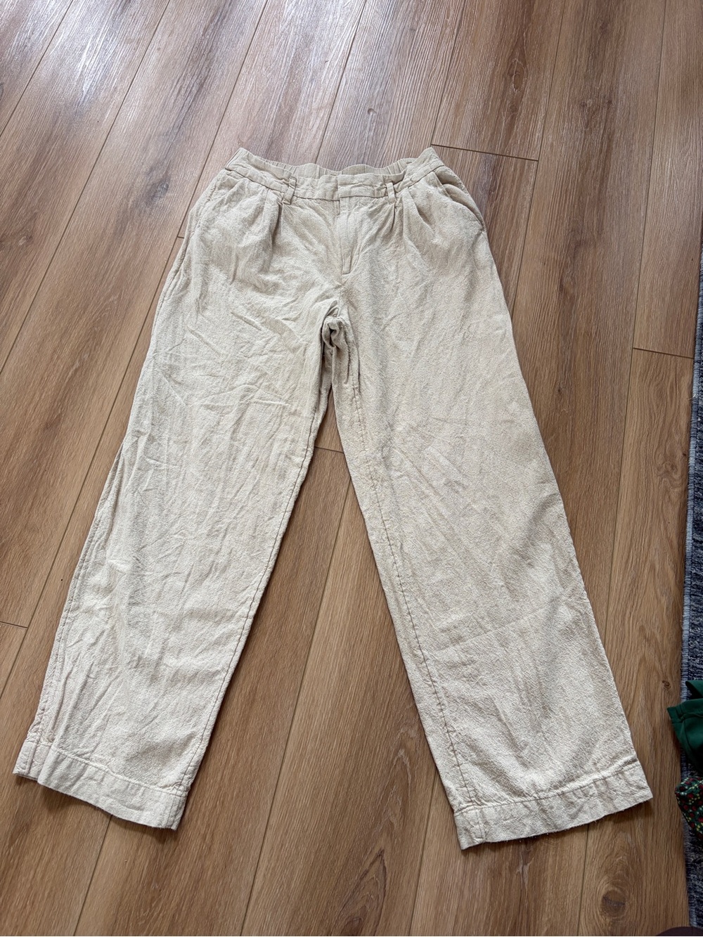 Women’s Casual Beige Linen-Blend Pants